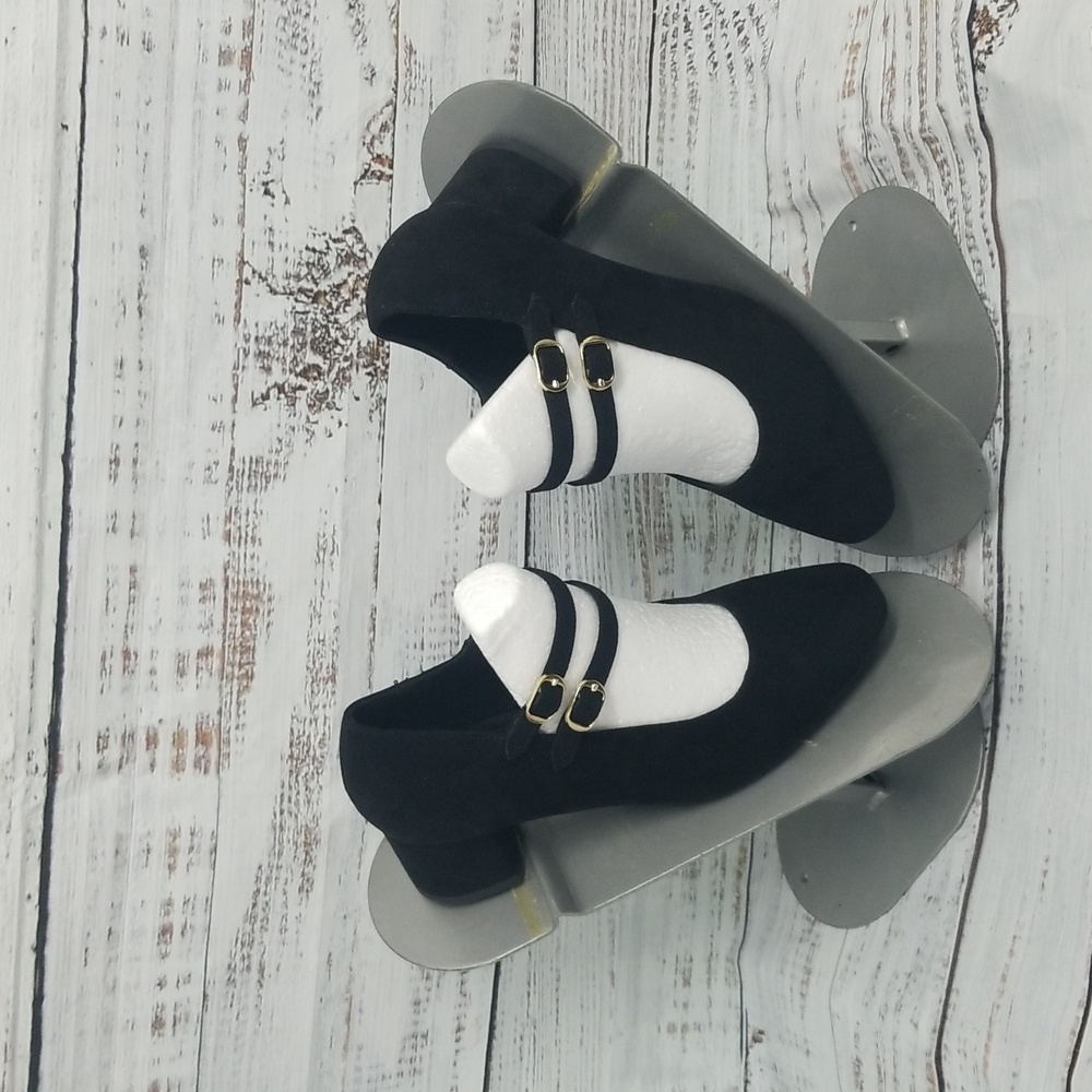 Black 2 Strap Cato Heels - Picture 2 of 9